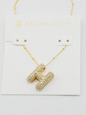 Kendra Scott Letter Necklace with Crystals